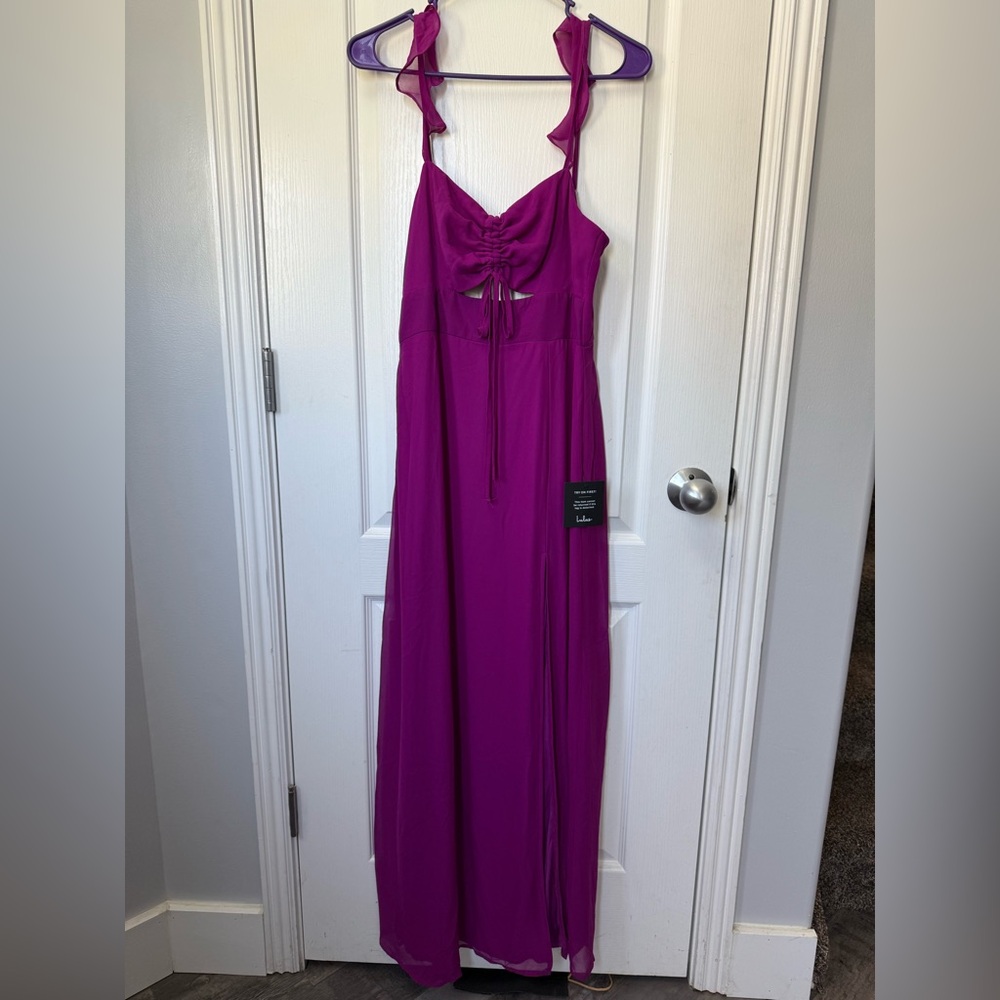 Lulu's Purple Spaghetti Strap Maxi Sundress